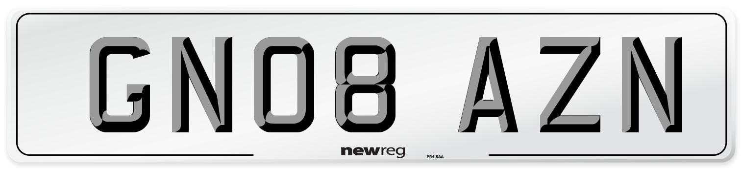 GN08 AZN Number Plate from New Reg